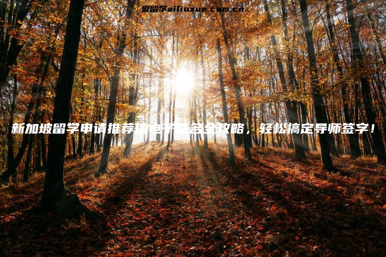 新加坡留学申请推荐信电子签名全攻略，轻松搞定导师签字！