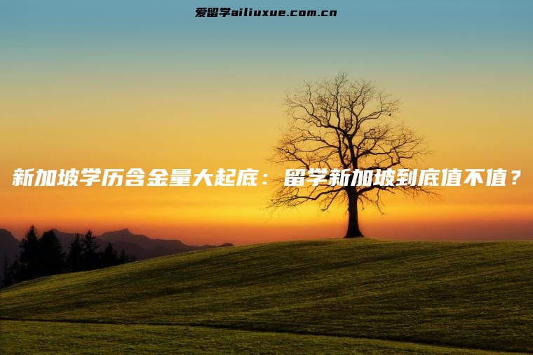 新加坡学历含金量大起底：留学新加坡到底值不值？