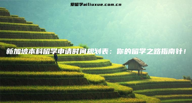 新加坡本科留学申请时间规划表：你的留学之路指南针！