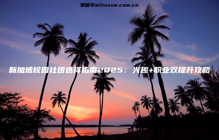 新加坡校园社团选择指南2025：兴趣+职业双提升攻略
