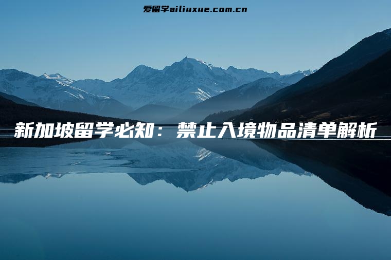 新加坡留学必知：禁止入境物品清单解析