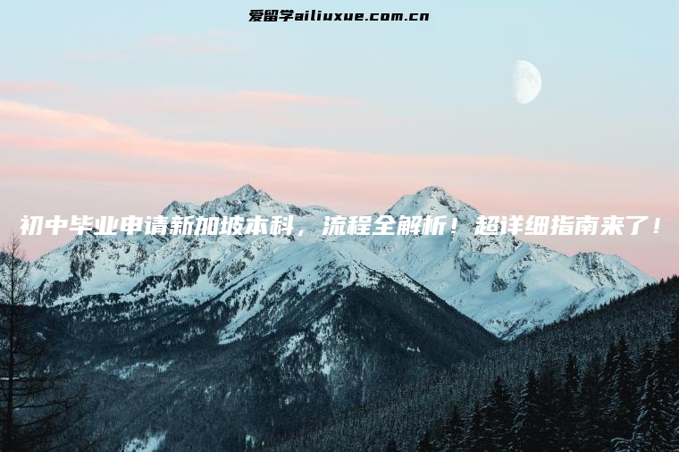 初中毕业申请新加坡本科，流程全解析！超详细指南来了！