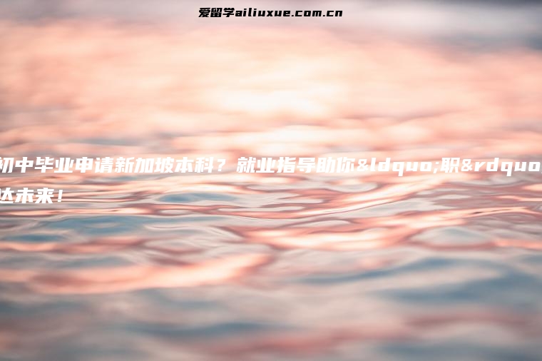 初中毕业申请新加坡本科？就业指导助你“职”达未来！