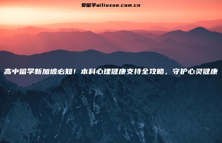 高中留学新加坡必知！本科心理健康支持全攻略，守护心灵健康
