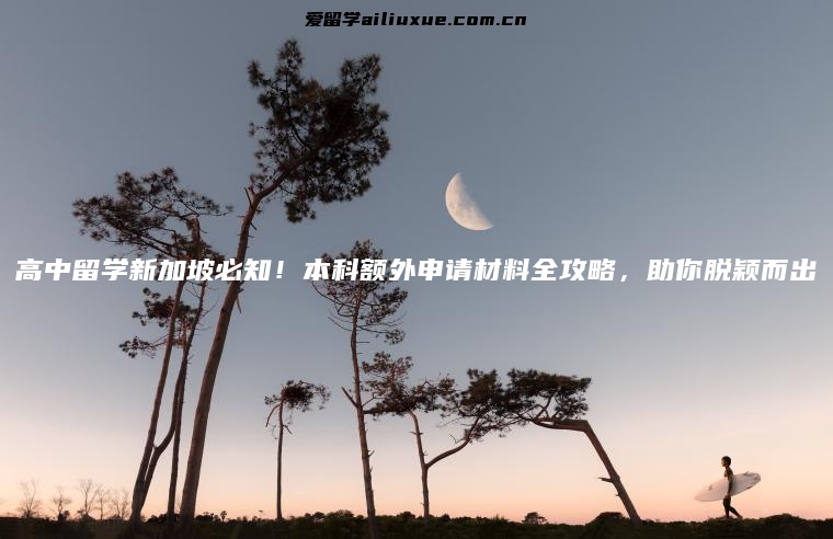 高中留学新加坡必知！本科额外申请材料全攻略，助你脱颖而出
