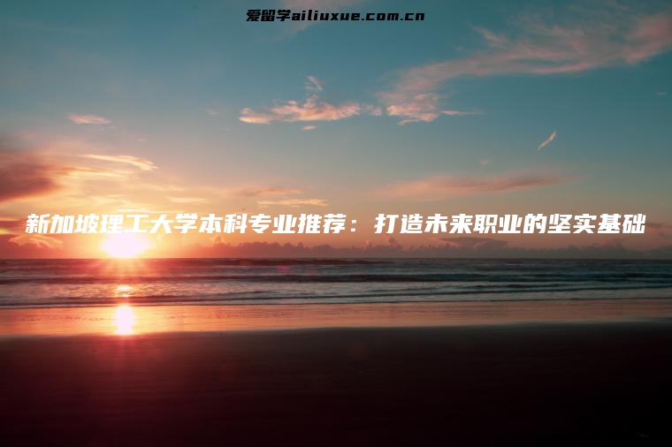 新加坡理工大学本科专业推荐：打造未来职业的坚实基础