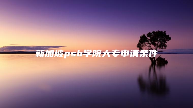 新加坡psb学院大专申请条件