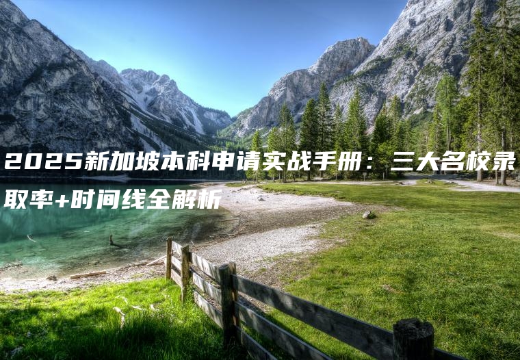 2025新加坡本科申请实战手册：三大名校录取率+时间线全解析