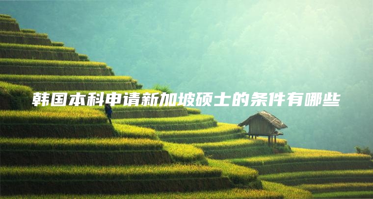 韩国本科申请新加坡硕士的条件有哪些