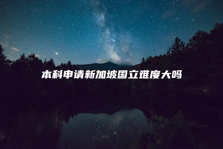 本科申请新加坡国立难度大吗