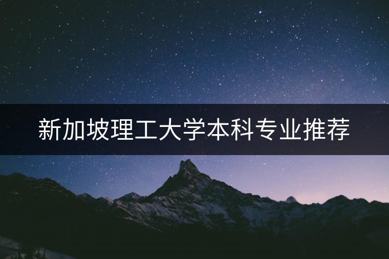 新加坡理工大学本科专业推荐：打造未来职业的坚实基础