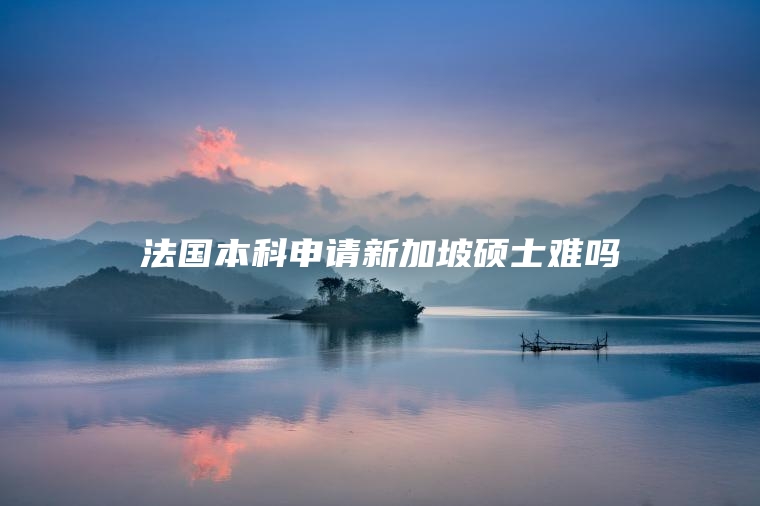 法国本科申请新加坡硕士难吗