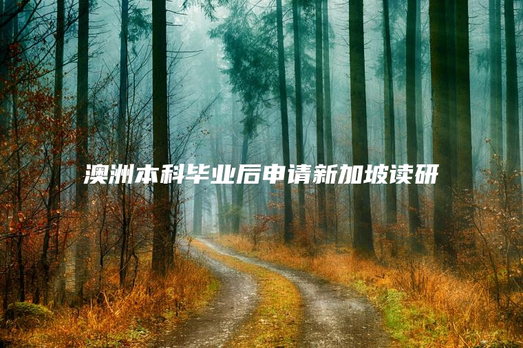 澳洲本科毕业后申请新加坡读研