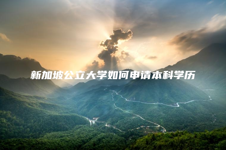 新加坡公立大学如何申请本科学历