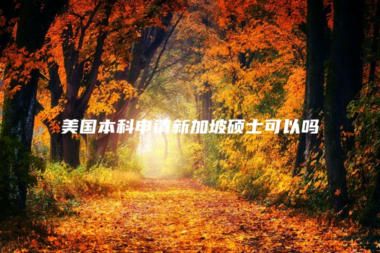 美国本科申请新加坡硕士可以吗