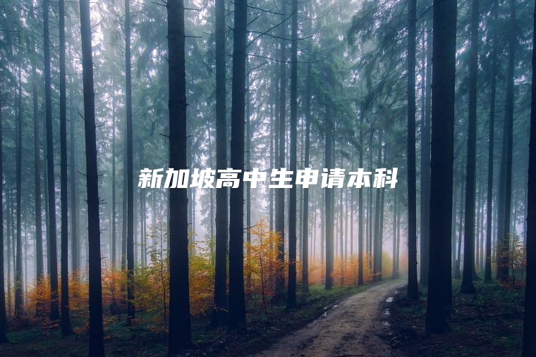 新加坡高中生申请本科
