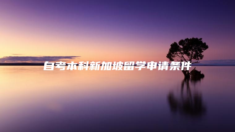 自考本科新加坡留学申请条件