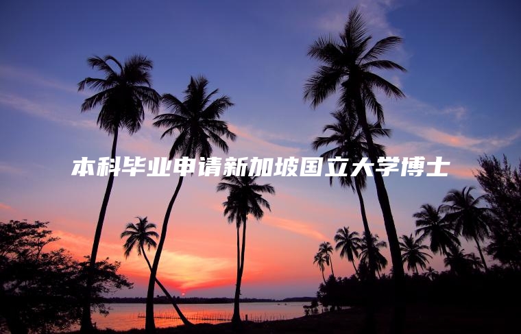 本科毕业申请新加坡国立大学博士
