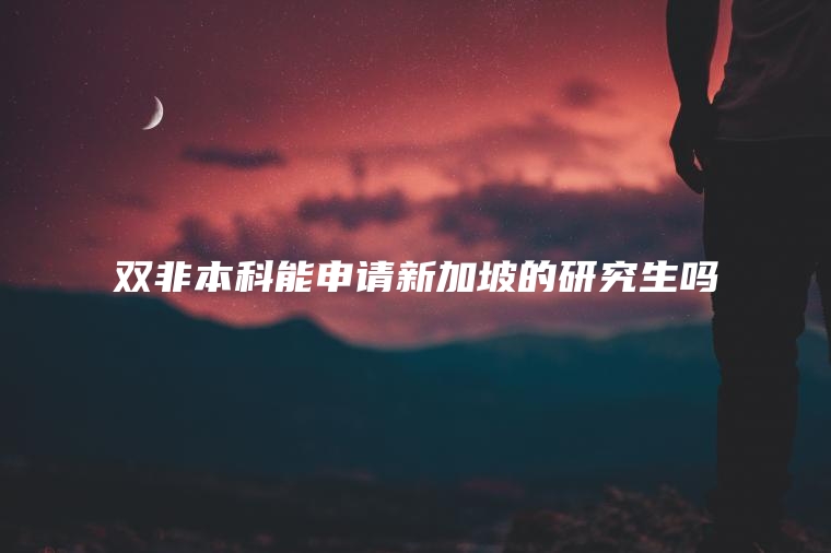 双非本科能申请新加坡的研究生吗