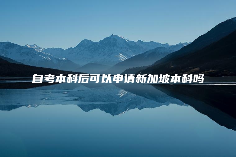 自考本科后可以申请新加坡本科吗