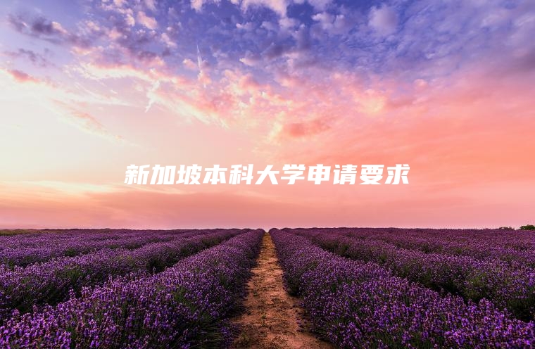 新加坡本科大学申请要求