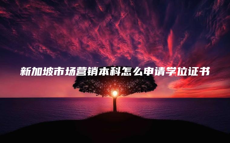 新加坡市场营销本科怎么申请学位证书