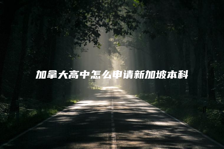 加拿大高中怎么申请新加坡本科
