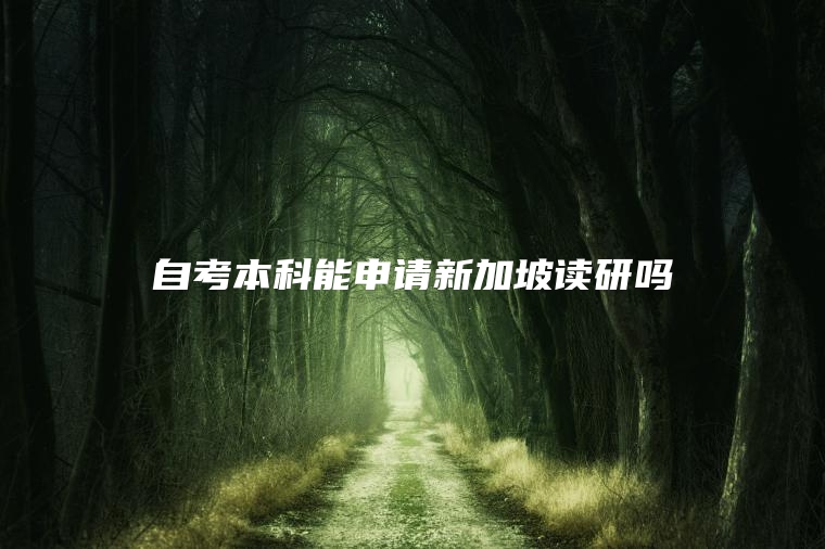 自考本科能申请新加坡读研吗