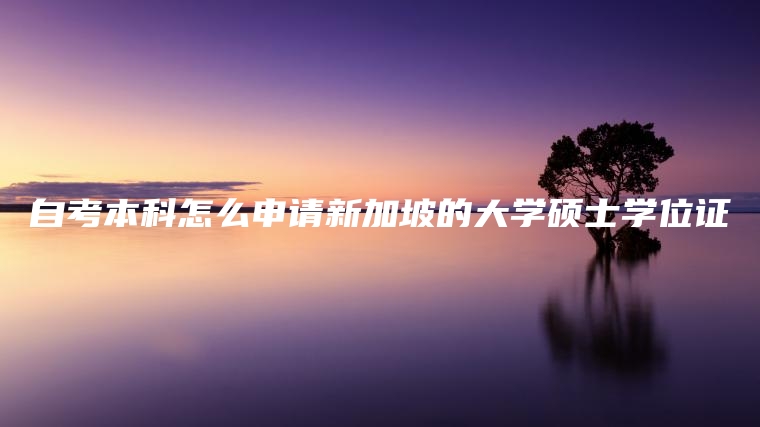 自考本科怎么申请新加坡的大学硕士学位证