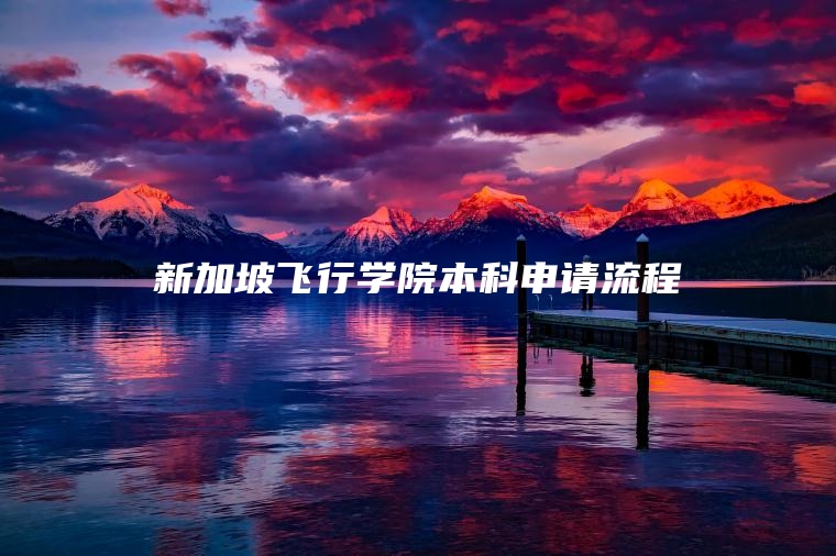 新加坡飞行学院本科申请流程