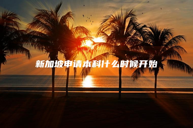新加坡申请本科什么时候开始