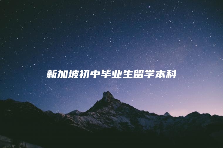 新加坡初中毕业生留学本科