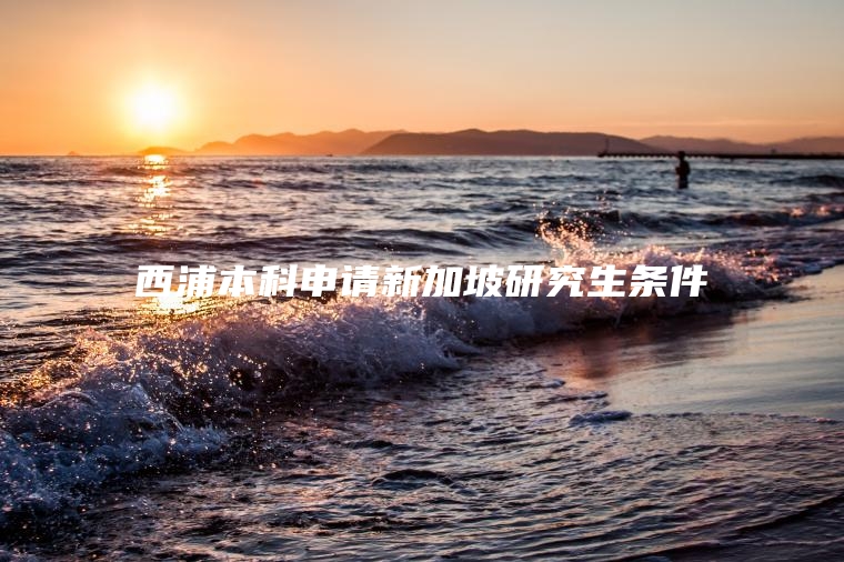 西浦本科申请新加坡研究生条件