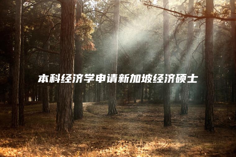本科经济学申请新加坡经济硕士