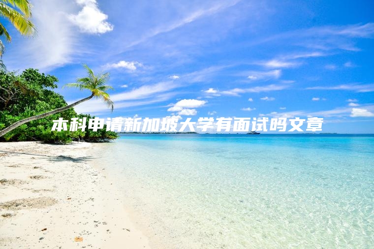 本科申请新加坡大学有面试吗文章