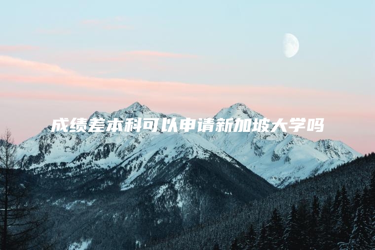 成绩差本科可以申请新加坡大学吗