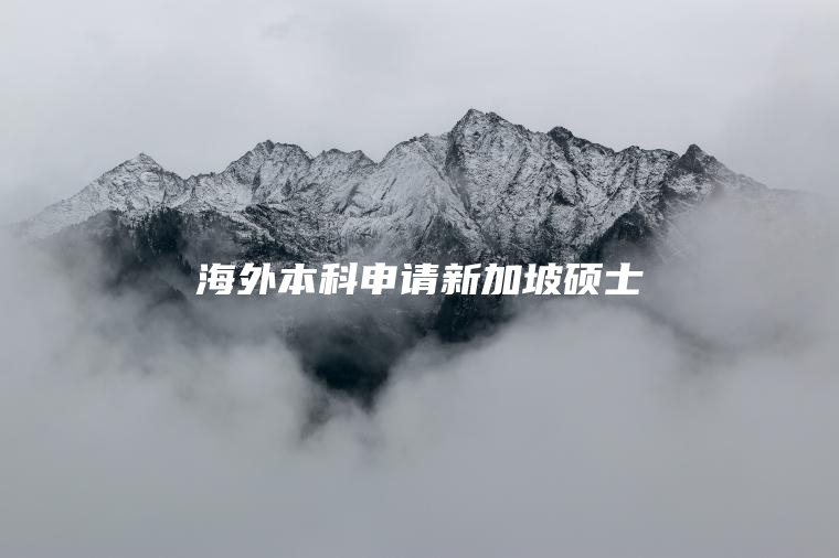 海外本科申请新加坡硕士