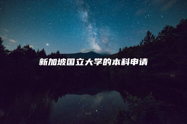 新加坡国立大学的本科申请