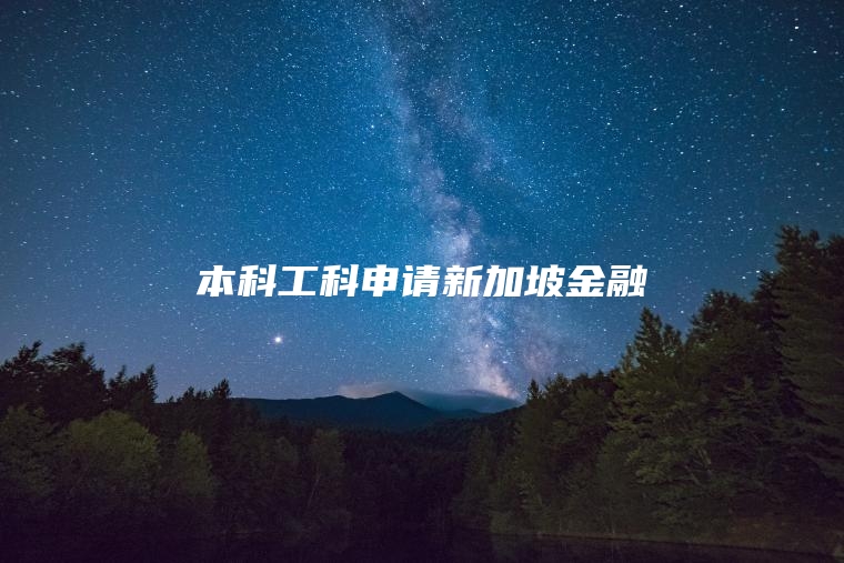 本科工科申请新加坡金融