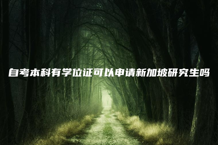 自考本科有学位证可以申请新加坡研究生吗