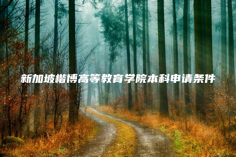 新加坡楷博高等教育学院本科申请条件
