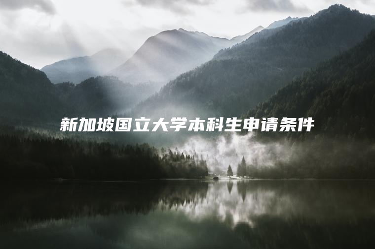 新加坡国立大学本科生申请条件