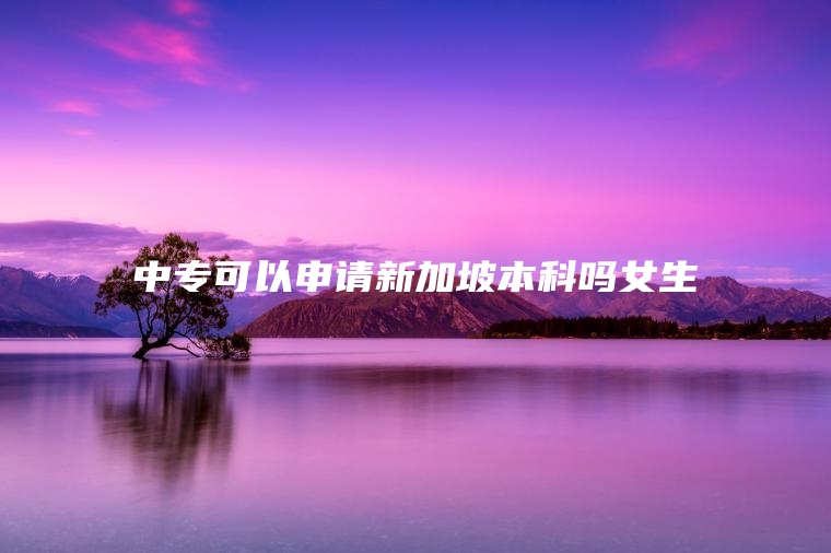 中专可以申请新加坡本科吗女生