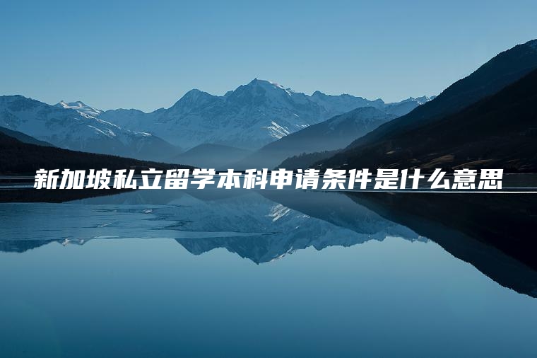新加坡私立留学本科申请条件是什么意思