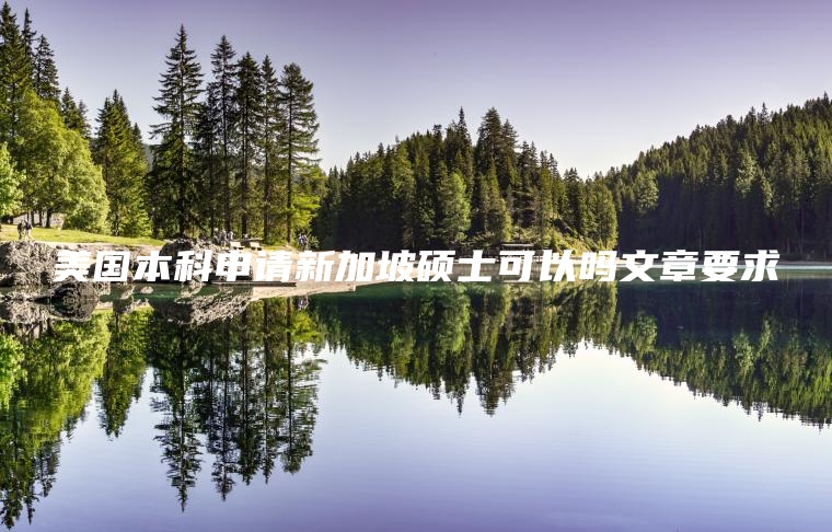 美国本科申请新加坡硕士可以吗文章要求