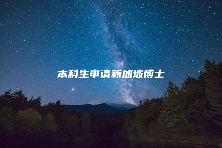 本科生申请新加坡博士