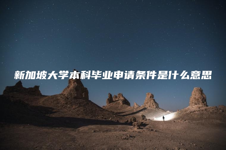 新加坡大学本科毕业申请条件是什么意思