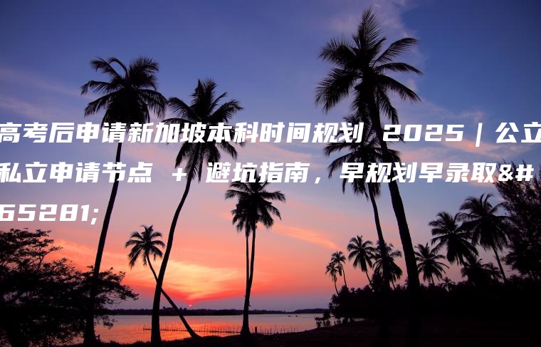 高考后申请新加坡本科时间规划 2025｜公立私立申请节点 + 避坑指南，早规划早录取！