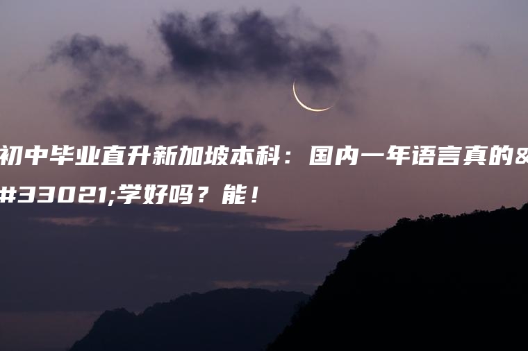 初中毕业直升新加坡本科：国内一年语言真的能学好吗？能！