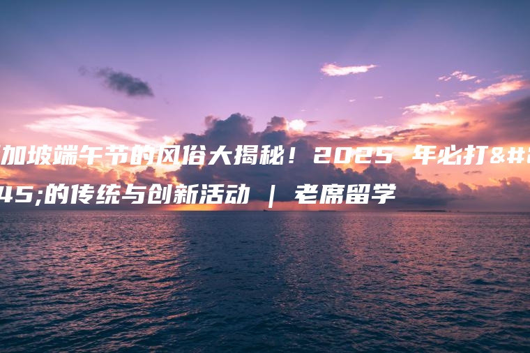 新加坡端午节的风俗大揭秘！2025 年必打卡的传统与创新活动 | 老席留学
